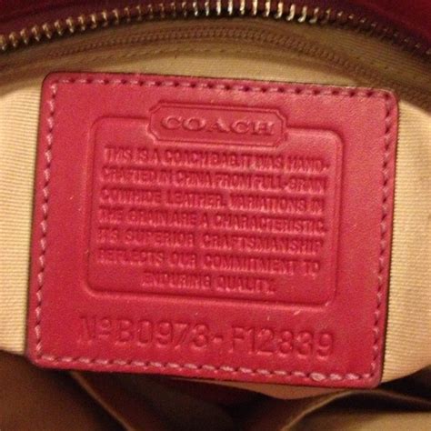 coach bag number